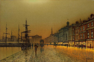 John Atkinson Grimshaw - Greenock Harbour at night.webp