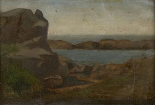 John La Farge - Old Boathouse Beach Newport.webp