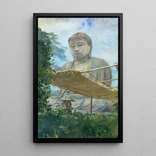 John La Farge - The Great Statue of Amida Buddha at Kamakura Known as the Daibutsu from the Priests Garden.webp