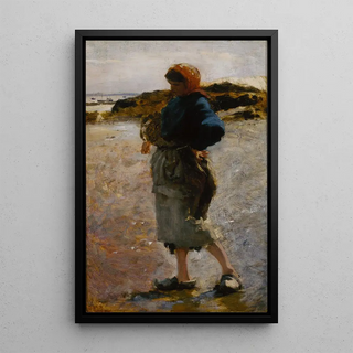 John Singer Sargent - Girl on the Beach Sketch for Oyster Gatherers of Cancale.webp