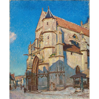 L'Église de Moret Le Soir - Alfred Sisley | Reproduction Tableau Décoration murale affiche copie