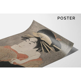 L'acteur Matsumoto Yonesaburō dans le rôle de Shinobu, posant en courtisane Kewaizaka no Shōshō, dans la pièce Un mélange d'histoires de vengeance - Tōshūsai Sharaku | Reproduction Tableau Décoration murale affiche copie