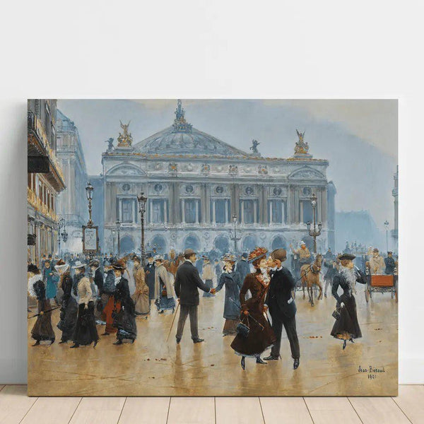Reproductie van het schilderij L'arrivée des Midinettes - Jean Béraud