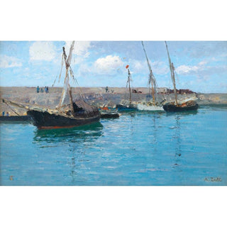 L'embarcadère de Krems - Alfred Zoff | Reproduction Tableau Décoration murale affiche copie