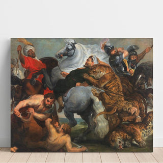 La Chasse au tigre, au lion et au léopard - Follower of Peter Paul Rubens | Reproduction Tableau Décoration murale affiche copie