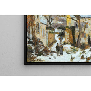 La Maison Rondest Sous La Neige, Pontoise Or Chemin De L'hermitage, Pontoise, Sous La Neige - Camille Pissarro | Reproduction Tableau Décoration murale affiche copie