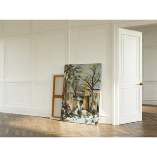 La Maison Rondest Sous La Neige, Pontoise Or Chemin De L'hermitage, Pontoise, Sous La Neige - Camille Pissarro | Reproduction Tableau Décoration murale affiche copie