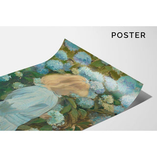 La Petite Fille aux Hortensias - Jacques-Émile Blanche | Reproduction Tableau Décoration murale affiche copie