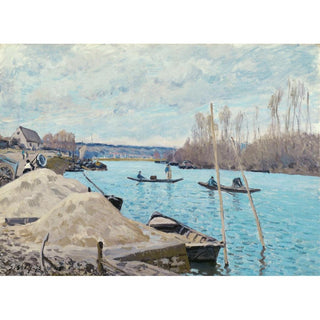 La Seine à Port-Marly, tas de sable 1875 - Alfred Sisley | Reproduction Tableau Décoration murale affiche copie