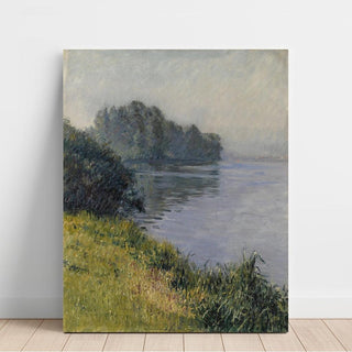 La Seine à l’Île Marante par temps brumeux - Gustave Caillebotte | Reproduction Tableau Décoration murale affiche copie
