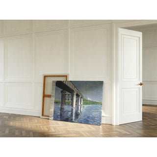 La Seine et le pont ferroviaire d'Argenteuil - Gustave Caillebotte | Reproduction Tableau Décoration murale affiche copie