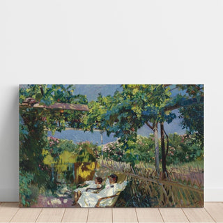 La Sieste dans le jardin - Joaquín Sorolla | Reproduction Tableau Décoration murale affiche copie