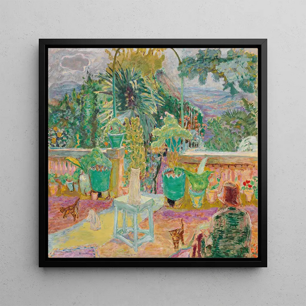 La Terrasse of Een terras in Grasse - Pierre Bonnard — ingelijst kunstwerk aan de muur