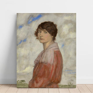 La dame en rouge - Franz von Stuck | Reproduction Tableau Décoration murale affiche copie