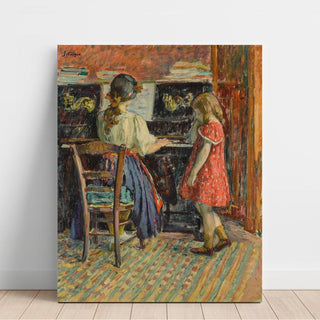 La leçon de piano Marthe et Nono - Henri Lebasque | Reproduction Tableau Décoration murale affiche copie