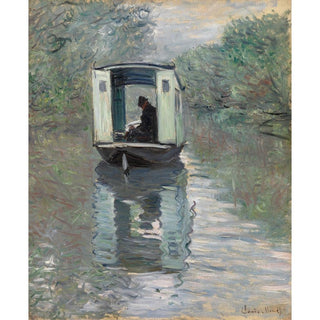 Le Bateau-Atelier - Claude Monet | Reproduction Tableau Décoration murale affiche copie