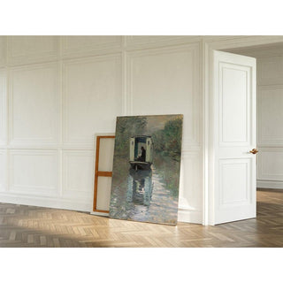 Le Bateau-Atelier - Claude Monet | Reproduction Tableau Décoration murale affiche copie