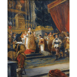 Le Cardinal de Richelieu Disant la Messe dans la Chapelle du Palais Royal - Eugène Delacroix | Reproduction Tableau Décoration murale affiche copie