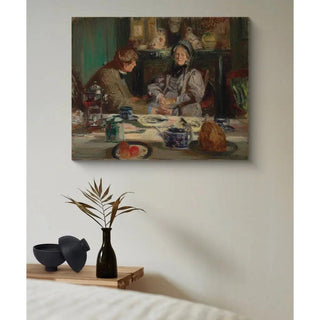 Le Peintre Sickert et sa Mère, Petit-déjeuner à Neuville - Jacques-Émile Blanche | Reproduction Tableau Décoration murale affiche copie