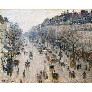 Le boulevard Montmartre un matin d'hiver - Camille Pissarro | Reproduction Tableau Décoration murale affiche copie