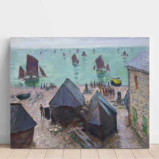 Le départ des bateaux, Étretat - Claude Monet | Reproduction Tableau Décoration murale affiche copie