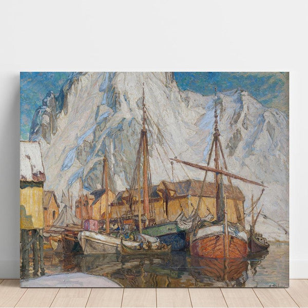Reproductie van het schilderij Het haven van Svolvær, Lofoten - Anna Boberg
