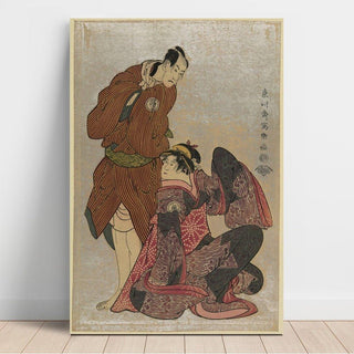 Le troisième Bando Hikosaburo dans le rôle de Chomemon, et le quatrième Iwai Hanshiro dans le rôle de Shinanoya Ohan - Toshusai Sharaku | Reproduction Tableau Décoration murale affiche copie