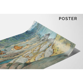 Le village au pied de la montagne. Étude des Lofoten - Anna Boberg | Reproduction Tableau Décoration murale affiche copie