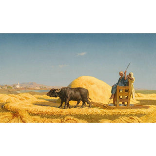 Les batteurs de céréales, Égypte - Jean-Léon Gérôme | Reproduction Tableau Décoration murale affiche copie