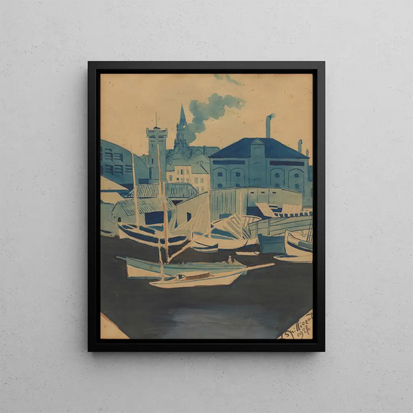 Uitzicht op de haven - Léon Spilliaert — ingelijst kunstwerk aan de muur