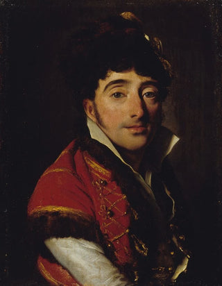 Louis Lopold Boilly - Portrait dun acteur en veste rouge borde de fourrure.webp