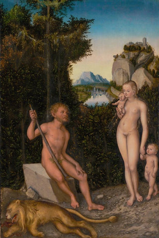 Lucas Cranach the Elder - A Faun and His Family with a Slain Lion.webp