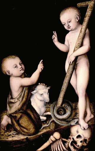 Lucas Cranach the Elder - Adoration of The Child Jesus by St John the Baptist.webp