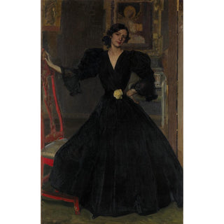 Madame Sorolla Clotilde García del Castillo, 1865-1929 en noir - Joaquín Sorolla | Reproduction Tableau Décoration murale affiche copie