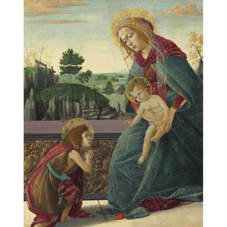 Madone et Enfant avec le jeune Saint Jean-Baptiste - Sandro Botticelli | Reproduction Tableau Décoration murale affiche copie