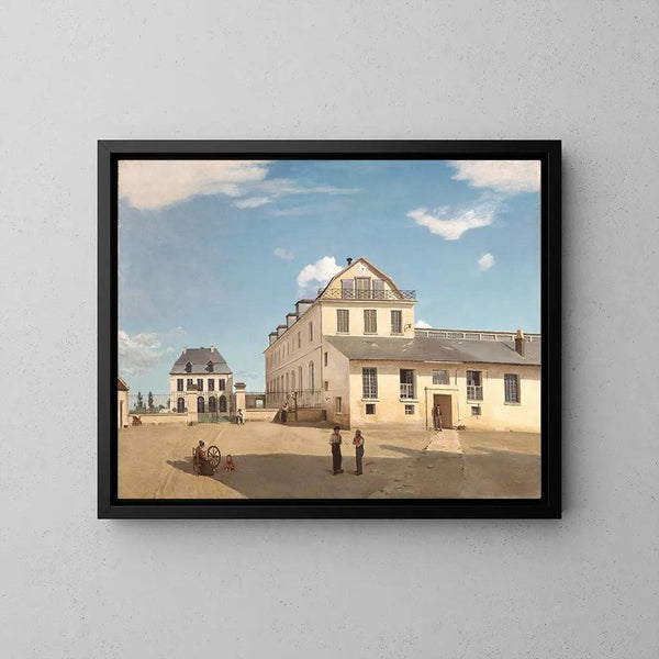 Reproductie van het schilderij van het huis en de fabriek van de heer Henry - Jean-Baptiste-Camille Corot