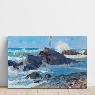 Mers agitées sur une côte rocheuse - Alfred Zoff | Reproduction Tableau Décoration murale affiche copie