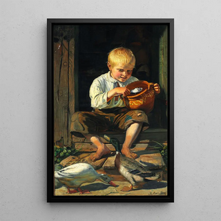 Michael Ancher - Dreng fodrer nder.webp