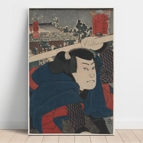 Reproductie van het schilderij van Miyamoto Musashi op Mukōjima - Utagawa Kuniyoshi