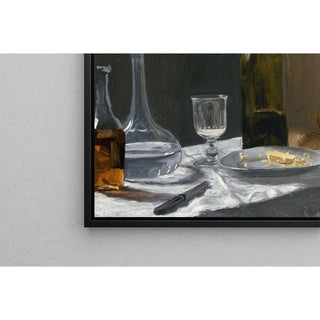 Nature morte avec bouteille, carafe, pain et vin - Claude Monet | Reproduction Tableau Décoration murale affiche copie