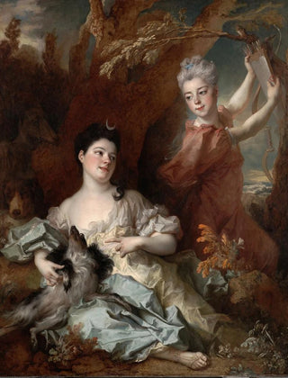 Nicolas de Largillire - Portrait of the Comtesse de Montsoreau and Her Sister as Diana and an Attendant.webp