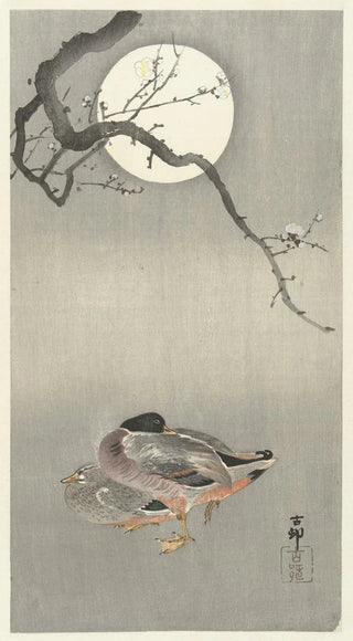 Ohara Koson - Ducks at full moon.webp