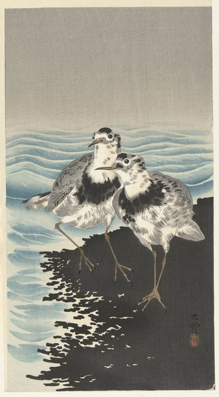 Ohara Koson - Large knot sandpipers.webp