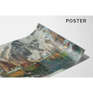 Parmi les bateaux de pêche à Svolvær, étude des Lofoten - Anna Boberg | Reproduction Tableau Décoration murale affiche copie