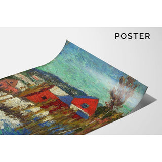 Paysage avec maisons - Konrad Mägi | Reproduction Tableau Décoration murale affiche copie