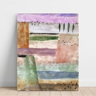 Paysage avec peupliers - Paul Klee | Reproduction Tableau Décoration murale affiche copie