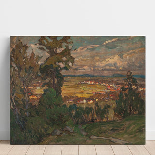 Paysage avec un village. Étude du nord de la Norvège - Anna Boberg | Reproduction Tableau Décoration murale affiche copie