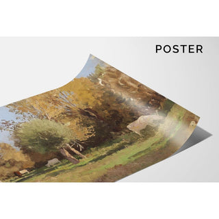 Paysage estival avec vaches - Alfred Zoff | Reproduction Tableau Décoration murale affiche copie