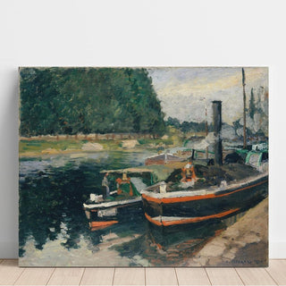 Péniches à Pontoise - Camille Pissarro | Reproduction Tableau Décoration murale affiche copie