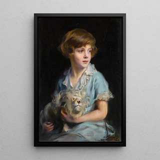 Philip Alexius de Lszl - Portrait of a Child with a Steiff Lion.webp